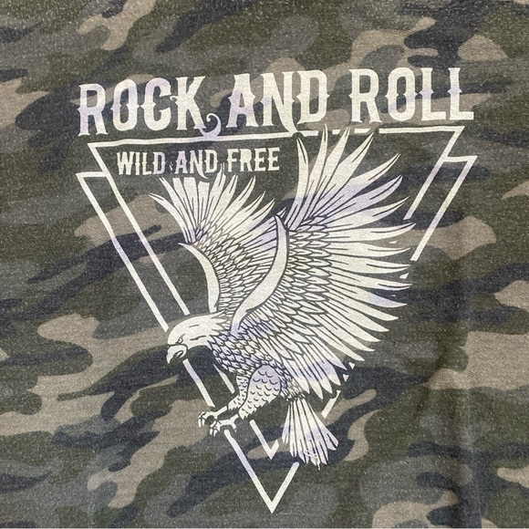 12PM Rock and Roll Camo Tee. Size Small. - Picture 3 of 7